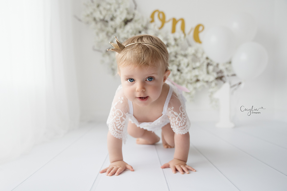 a baby just finished one on her first photo session
