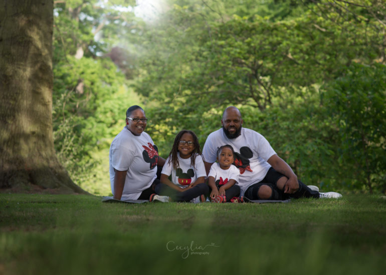 a family in dungannon park on sunny day