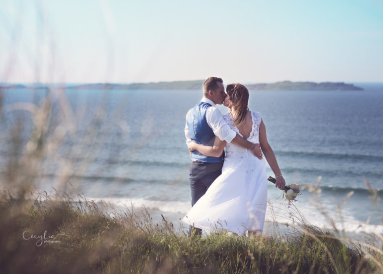 a couple on the sunny beach